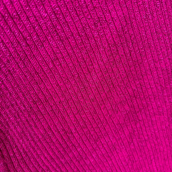 Contempo Casuals Vintage 80’s Knit Metallic Threads Electric Purple Pink Vest L - Picture 6 of 10